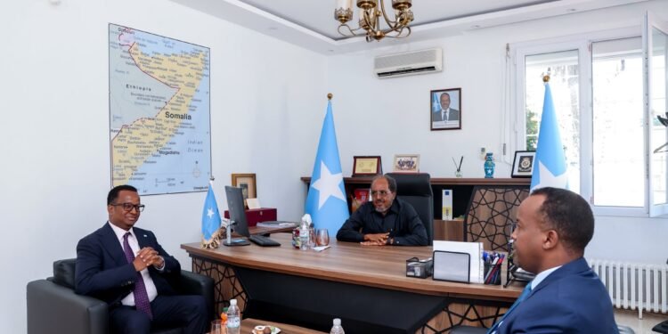 Madaxweyne Xasan Sheekh oo kormeer shaqo ku tagay Safaaradda Soomaaliya ee AlJeeriya